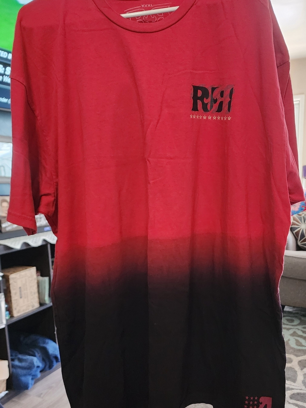 Rock Revival Men's (Big Guy)Red and Black Ombre Short-Sleeve Tee Sz 3X
